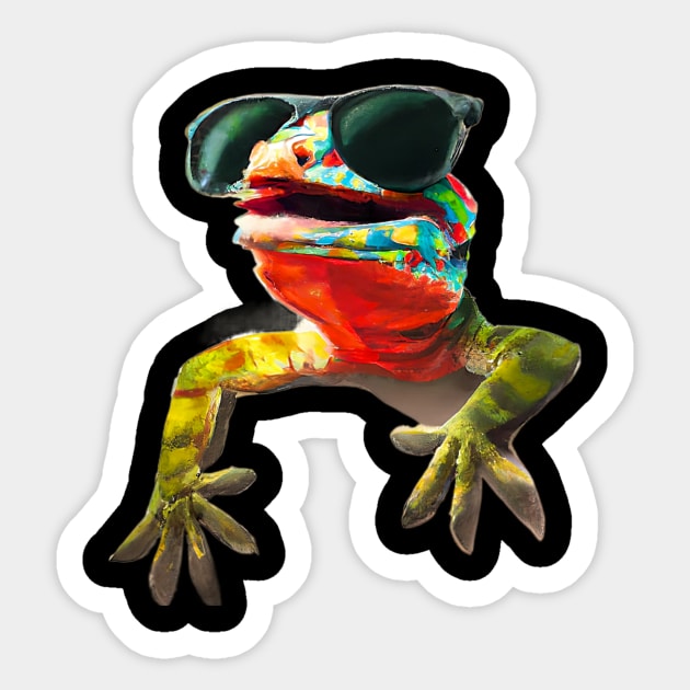 Gecko says Hello Sticker by DavisDesigns79